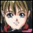 A 48x48 pixel buddy icon featuring a cartoon character with blonde hair and blue eyes on the left, next to stylized text reading "Anime IM" above "com" on a black background.