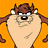 Pixelated cartoon character with brown hair and white ears against orange background, static single-frame image.
