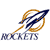 Pixelated icon featuring a stylized rocket with orange circular orbit lines and dark blue body, positioned above the word 'ROCKETS' in blocky gray letters.