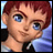 Pixelated anime-style character with red hair and blue eyes, next to black background with white text reading 'Anime IM' and 'COM' in stylized fonts.