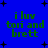 Blue background with green text reading 'i luv tori and brett' surrounded by black plus signs, displayed in a of four identical