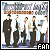 Pixelated image of five figures in dark suits with light shirts and ties, standing against a blurred background; text "FAN" appears at bottom right.
