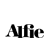 Animated sequence showing repeated 'Alfie' text above a of four identical actor portraits with 'IN THEATRES OCT 2004' below, featuring vertical bar patterns and color variations across frames