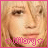 A 48x48 pixel animated contact sheet showing two frames of a cartoon-style face with blonde hair, pink border, and text below the face that changes from heart symbols to star symbols between frames.