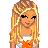 Pixel art contact sheet showing multiple frames of an animated buddy icon featuring a blonde doll, orange outfit details, goldfish text, and fish graphics.