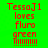 Red pixelated text on bright green background reads TessaJ1 loves fluro green followed by multiple exclamation marks.