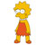 Pixelated character with spiky yellow hair, white eyes with black pupils, red shorts, and orange shoes standing against a plain background.