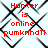 Red text 'Hunter is online pumknhd11' over black and white geometric pattern background with visible pixelation.
