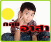A child in a patterned shirt and jeans appears across five with changing yellow circles, red Thai text, and blue Thai text on white backgrounds