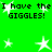 Green background with repeated text "I have the GIGGLES!" and white star shapes in various sizes and positions.