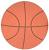 Pixelated orange basketball with brown seams on a white background, circular crop, static image.