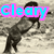 Black-and-white horse rearing in water with cyan text overlays reading "Cleary," "Is," and "Awsome!"