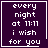 Purple background with white pixelated text reading 'every night at 11:11 i wish for you' in four , one showing a heart symbol replacing the final character