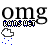 Animated sequence showing 'omg' text with changing rain effects beneath, including cloud and blue dot patterns.