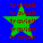 Green star with red 'travis!!' text repeated five times on a blue background, displayed in four identical positions