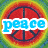 six distinct images: a peace symbol with rainbow gradient, a heart with roses and musical instruments, a group photo labeled 'jonas', and three individual portraits