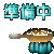 Pixelated icon shows a frying pan over a blue flame with food, transitioning through cooking stages including steam and a flipped pan.