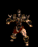A 4x4 contact sheet of a pixelated animated character performing various poses against a black background, with visible frame-to-frame motion differences in limbs and body position.