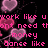 Pixelated pink text on black background with floating heart shapes, displaying phrases about living life freely.