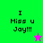 Four quadrant displays text "I Miss u Jay!!!" with a star icon changing color between green and pink backgrounds