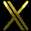 Golden currency symbols and X marks arranged in a on black background, with visible pixelation and color variations across frames