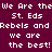 Pixelated text repeats 'We Are the St. Eds Rebels and Rebels and Rebels and we are the best!' across a dark purple background with yellow highlighted sections.