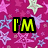 A static image with a pink star-patterned background and yellow text reading "I'M IN DA ZONE" in four sections.