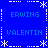 Blue background with white dashed lines and asterisk-like symbols forming a , containing repeated text 'ERWING' and 'VALENTIN' in light blue pixelated font