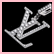 Animated silver metallic object with multiple curved and pointed parts on black background, followed by text "Thats Hott" in white pixelated font above four vertical bars.