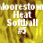 Yellow and brown pixelated background with white text reading 'MooresTown Heat Softball #5' in two identical sections, one section partially obscured by gray overlay.