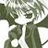 Pixelated static icon of a green cartoon character with white highlights and dark outlines, likely from an anime or manga style, set against a transparent background.