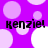 Purple background with light purple and white circles; four instances of 'kenzie!' text in black font.