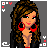 Animated contact sheet of a pixel-art character in red and black attire with text frames showing song lyrics, displayed on gray background.