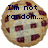 Two pixelated chocolate chip cookies with dark blue text; left cookie reads "I'm not random..." and right reads "but I like cherry pie!!!"
