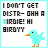 Animated contact sheet of a pixel art bird icon with changing text colors across 17 frames, each frame showing the same bird and text layout on a white background with cyan border.