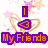 Two side-by-side pixelated icons display 'My Friends' text with heart symbols, stars, and bunny ears in varying color schemes.