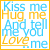 Two side-by-side animated frames of a pixelated text-based buddy icon with alternating color schemes and border colors.