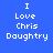 Four display pixelated text "I Love Chris Doughtry" on blue and black backgrounds with white lettering