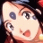 A pixelated anime-style character face with wide eyes and open mouth on left, next to black background with white text "Anime IM" above cursive "COM" on right.