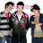 Three pixelated figures stand side-by-side with pink text overlay reading "Jonos Brothers" across the center.