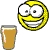 Yellow cartoon face with large white eyes and a wide smile appears in multiple states alongside various beer glasses.