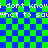 Pixelated text repeats 'i dont know what to say' over a blue-green checkerboard background with faint lines