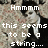 Pixelated image with white text overlay reading 'Hmmmm this seems to be a string....' over a blurred background of indistinct shapes and muted colors.