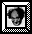 Three pixelated grayscale portraits in checkered frames, each with distinct facial features and hair styles.