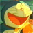 A split-frame contact sheet showing a pixelated Doraemon character on the left and text on the right, with visible animation frame differences in facial expression.