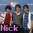Animated sequence showing four individuals in a group pose with text labels changing across frames.