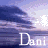 Animated sequence of a name display over a cloudy sky background, showing text changes from 'Dani' to partial and full forms.