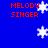 Blue background with red 'MELODY SINGER' text and white snowflakes in various positions.