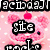Pink cartoon pig with cherry on head, white polka dots background, black text overlay, and white circular symbol on face.