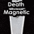 Two silver metallic trophy-like objects with text above and below them on a black background, one labeled 'Death Magnetic' and the other 'METALLICA', both showing '2008'.